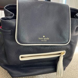Kate Spade navy & white backpack purse